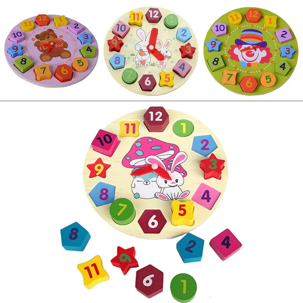 Buy New Wooden 12 Number Clock Toy Baby Colorful