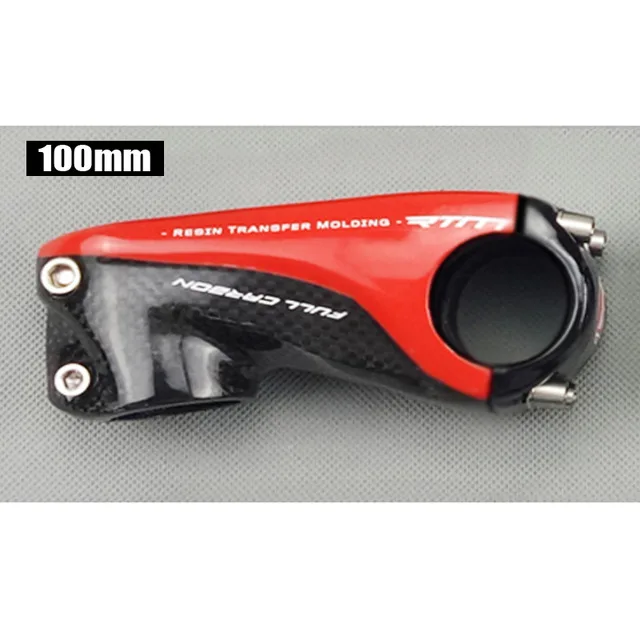 TMAEX New Full Carbon Stem Road/Mountain Bike Stem 80/90/100/110MM Red/Black/White/Silvery Free Shipping Bicycle Stem Parts - Цвет: Red Glossy 100MM