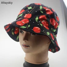 Женские шляпы с фруктовым принтом звезды, Весенние солнцезащитные затеняющие уличные рыбацкие шляпы для женщин, корейский стиль, универсальные, для отдыха, модные, шикарные