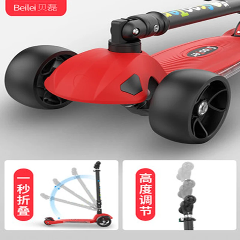 Children scooter 3 rounds boy yo car 2-6-7-8-10 years old four round girls baby beginners paddle