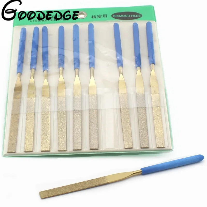 

10Pcs 7" inch 180 MM x 5 MM Diamond Coated Needle FLAT Saw Files Titanium Filing