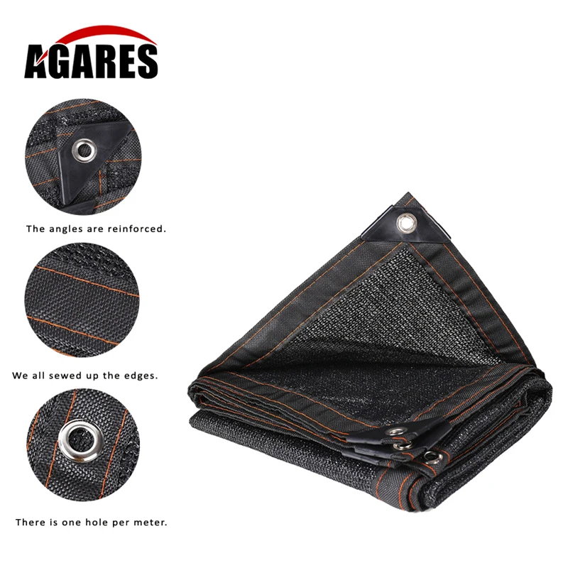 مختلف حجم الأسود الشمس المأوى شبكة HDPE شبكة تظليل مع هانغ هول للتخييم حديقة الدفيئة سيارة سقف الظل غطاء المظلة