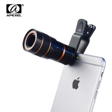 Apexel 8x зум телескоп мобильного телефона клип объектив для iPhone 5 5S 6 6 7 Plus сотовый телефон Универсальный Объективы для фотоаппаратов для Samsung
