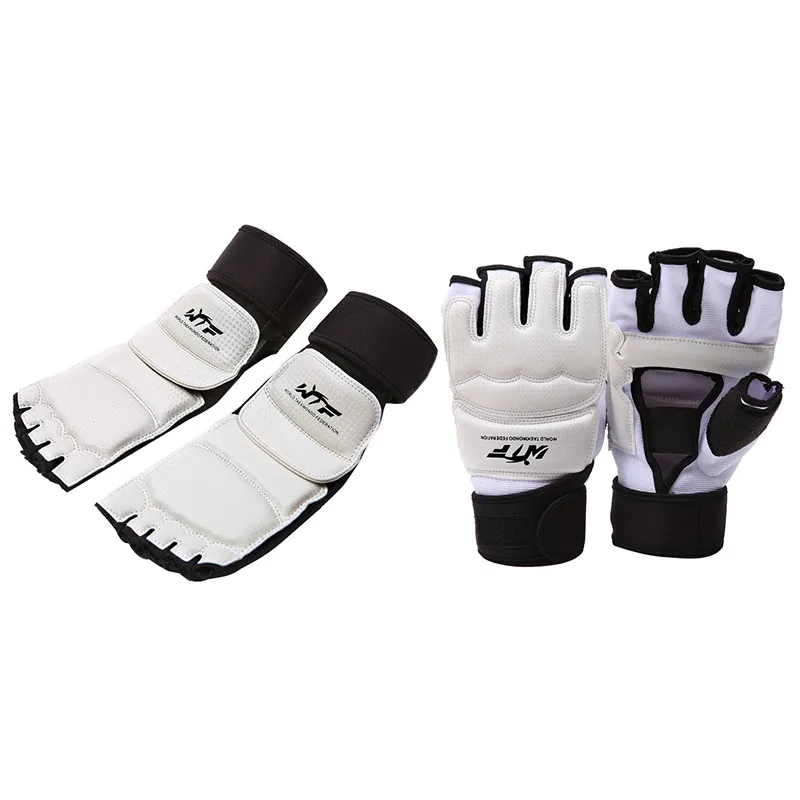 1pair Boxing Gloves Taekwondo Gloves Sparring Hand Foot Protector Half Finger A+