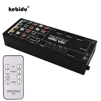 

kebidu New Digital Latest Generation Multi-Functional HDMI Audio Extractor with 8 Inputs to 1 HDMI Output with Optical / Coaxial