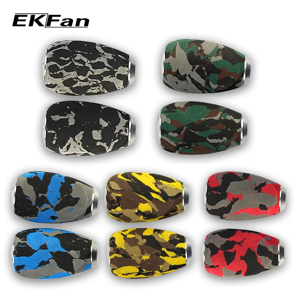 

EKFan 2pcs Camouflage Color Fishing Knob For Fishing Reel Component Part Fish Tackle Tool EVA Material Fishing Reel Handle Knob