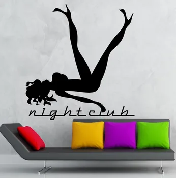 

Night Club Wall Stickers Striptease Go Go Hot Naked Sexy Girl Vinyl Decal