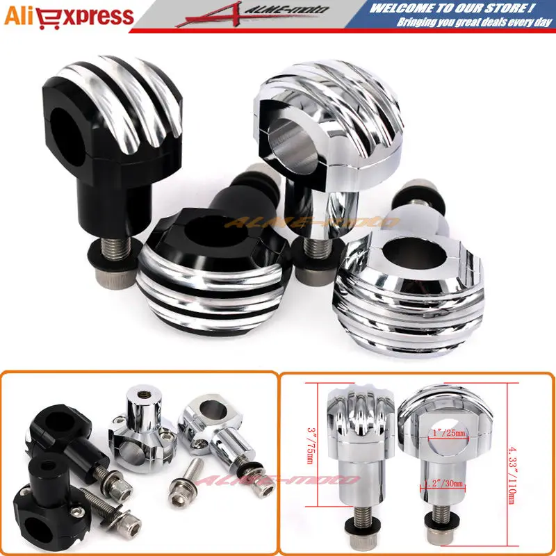 Motorcycle CNC Aluminum 1" Handle bar Clamp Handlebar Riser For Harley