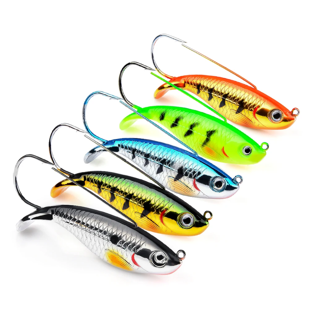 Fulljion الصلب الطعوم الصيد السحر الاصطناعي Wobblers نابض بالحياة VIB 3D عيون باس الاهتزاز خطاف الصيد معالجة Pesca 8.5 سنتيمتر 21.2g