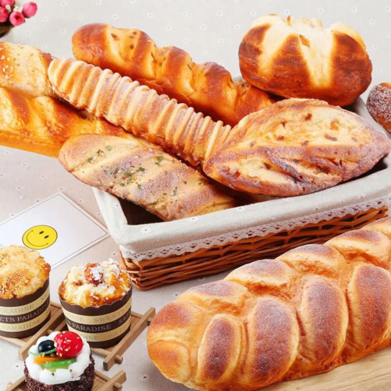 

1 pcs Artificial bread Artificial food squishy Bread Simulation Model Soft Bread Fake Cake Bakery Photography props Decor Soft