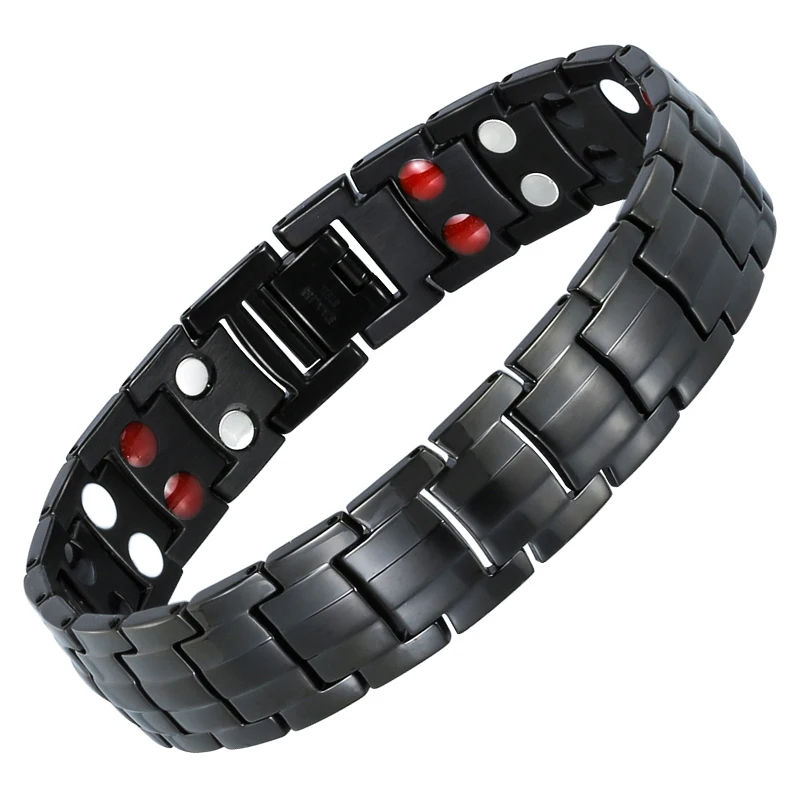 Hottime Men Therapy Bracelet Classic Titanium Steel Anti
