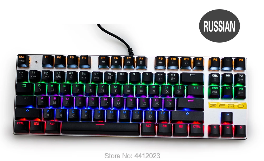 Metoo Edition Mechanical Keyboard 87 keys 104keys Blue Switch Red Switch Gaming Keyboards for Tablet Desktop Russian sticker