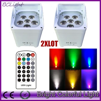 

DHL SHIPPING 2xLOT RGBWA UV Rechargeable battery & 2.4G wireless DMX 6 in 1 Wash led par lighting 6x18W