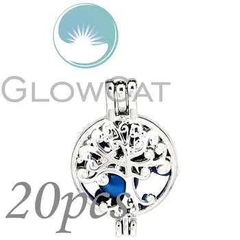 

Tree of Life Beads Cage Locket Pendant Essential Oil Diffuser Pearl Cage 20x KK1175