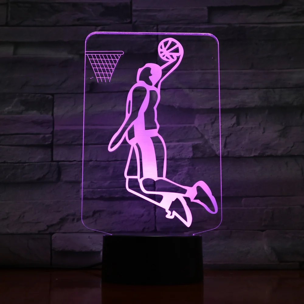 Playing basketball 3D Visual LED table night light Color Changeable Bedside Lamp Home Lighting Lampara decoration luminaria | Лампы и