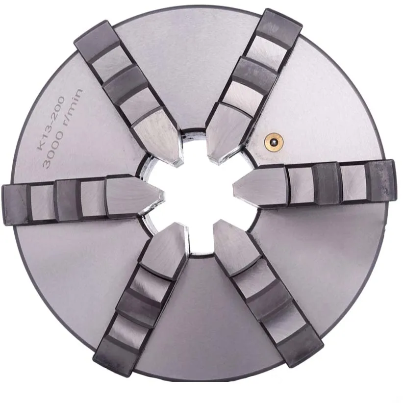 

6Jaw Lathe Chuck 200mm Self-centering 8'' Chuck K13-200 Plain Back Hardened Steel for CNC Milling Lathe Machine