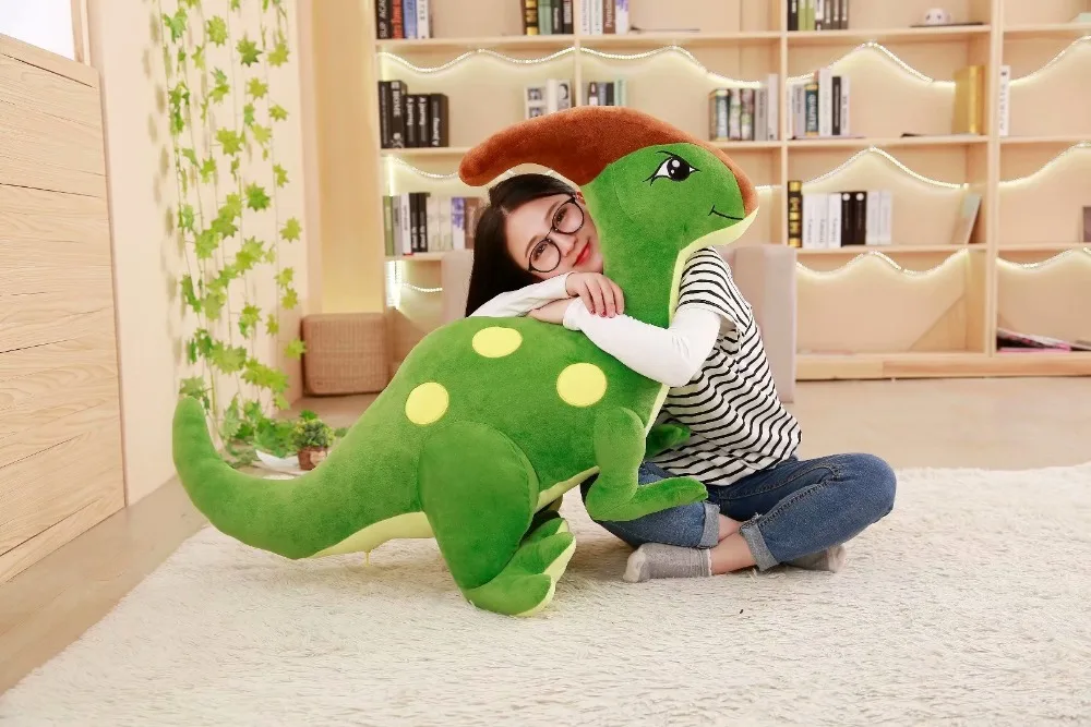 Paractenosaurus динозавр, игрушка кукла зеленый/синий постоянного динозавров Дино плюшевые игрушки для мальчиков Детский подарок на Рождество, 55/75/95 см