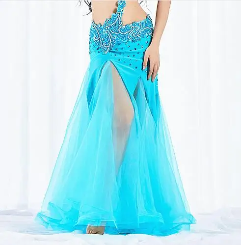 turquoise Новинка года. Танцевальная одежда для выступлений. Одежда для танца живота. Длинные юбки в форме рыбьего хвоста. Женская юбка для танца живота(без пояса - Цвет: turquoise