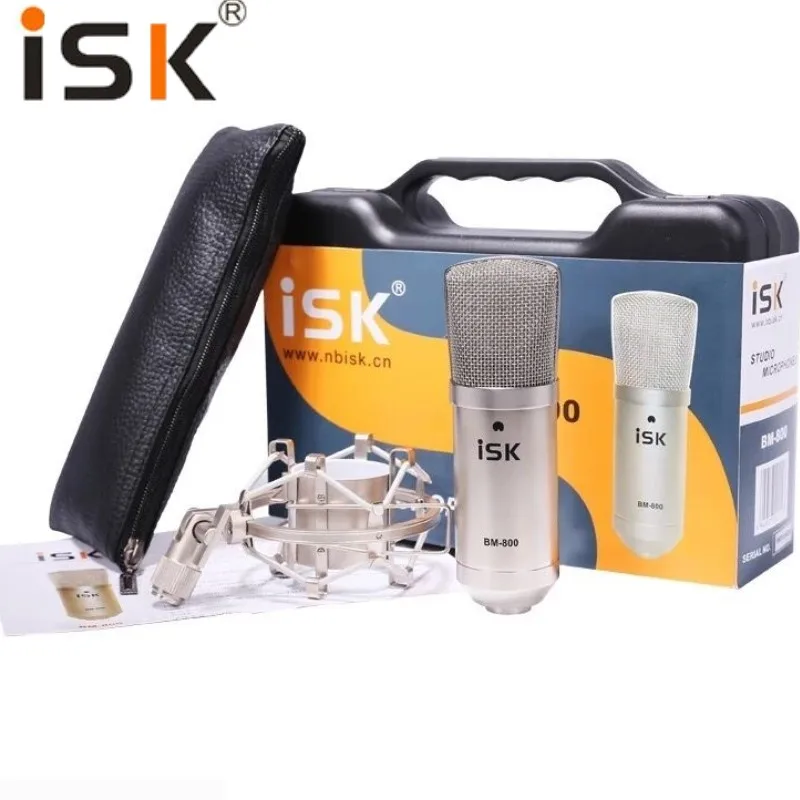 

Promotion Original new ISK BM-800 professional recording microphone condenser mic for studio and broadcasting with carry case