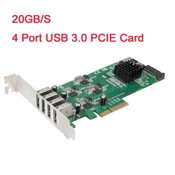 

PCI-E USB3.0 Hub 4 Port Expansion Card Adapter PCIE 4X 8X 16X To USB 3.0 Window XP Vista Full Speed 5GB/S card For Desktop PCI E
