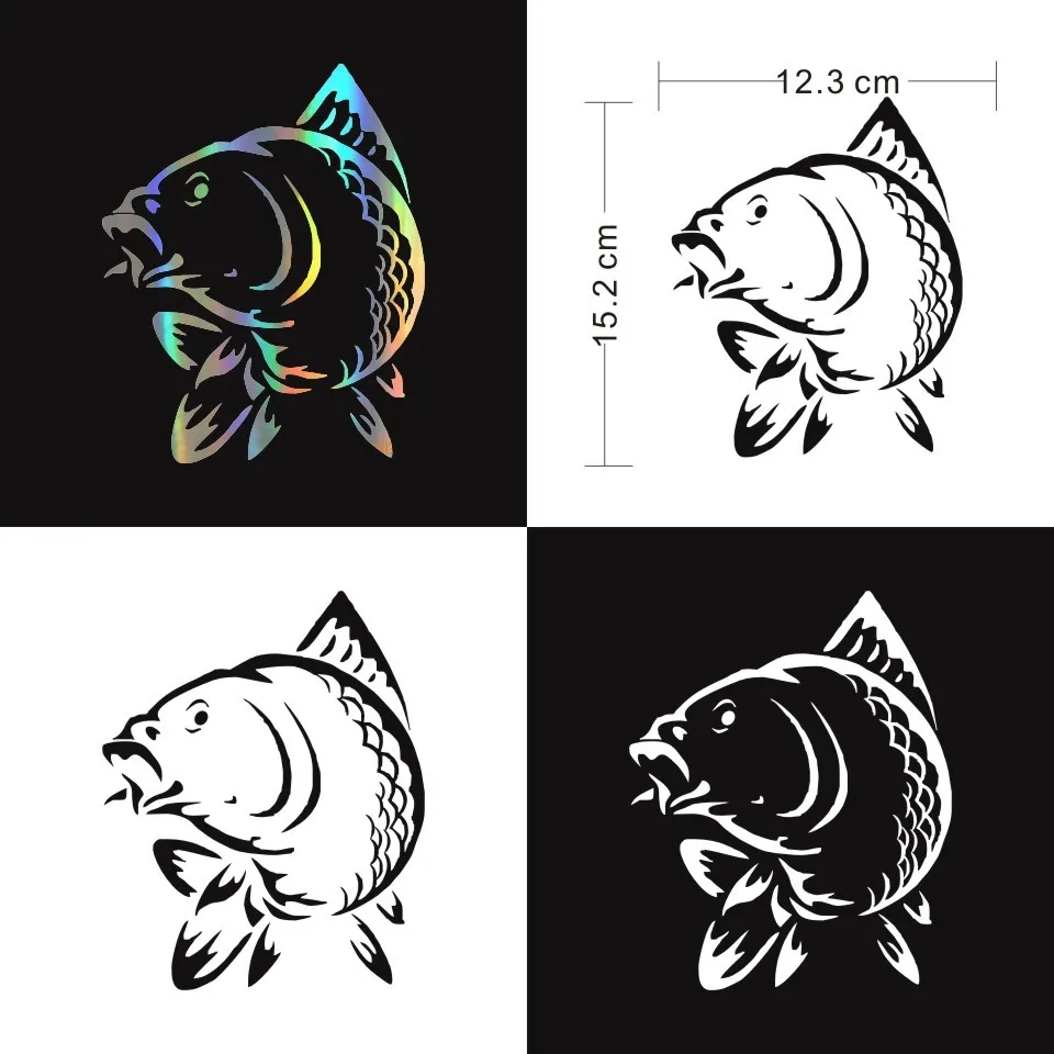 Cunymagos Marine Animal Fish Funny Car Sticker Fashion Car Styling Decoration Accessories Sticker BlackSilverLaser 12.315 (2)