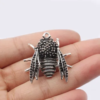 

10PCS Antique Insect Bee Charms Ladybug Hexapod Pendant DIY Jewelry Necklace Findings Making 32x29mm