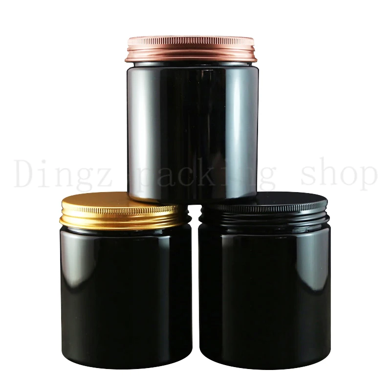 

20pcs 250g black high quality cream jar container Facial Mask cosmetic jars plastic jar Empty Cosmetic Containers