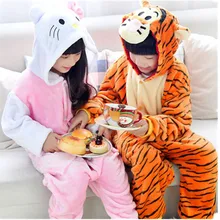 Hiver Doux combinaisons Enfants Couverture Dormeur Enfants Flanelle Animaux pyjamas Enfants Cosplay kigurumi Capuche Barboteuse Nuit