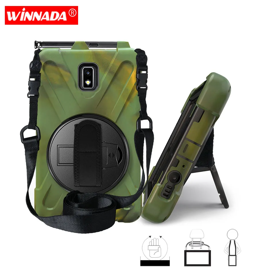 

For Samsung Galaxy Tab Active 2 8.0 T390 T395 case Handle stand Shock Proof full body kids cover for SM-T390 397 8.0 inch case