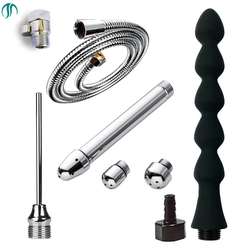 Goedkoop Modun Multifunctionele Premium Douche Douche amp; Klysma Systeem Klysma Reiniging Kit Wc Water Flush Anus Pluggen Silicone Billen
