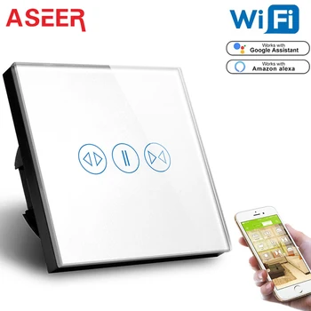 

ASEER,Tuya Smart Life WiFi Curtain Switch for Electric Curtain Blind Roller Shutter, Google Assistant,Alexa Voice Control Switch