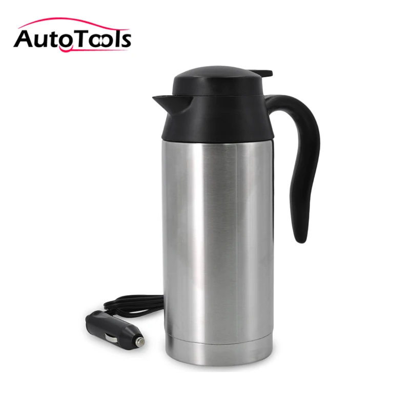 Beste Auto Verwarming Cup Roestvrij Staal Cup Reiswaterkoker Voor Koffie Thee Verwarmde Mok Motor Hot Water Draagbare Auto Cup accessoires