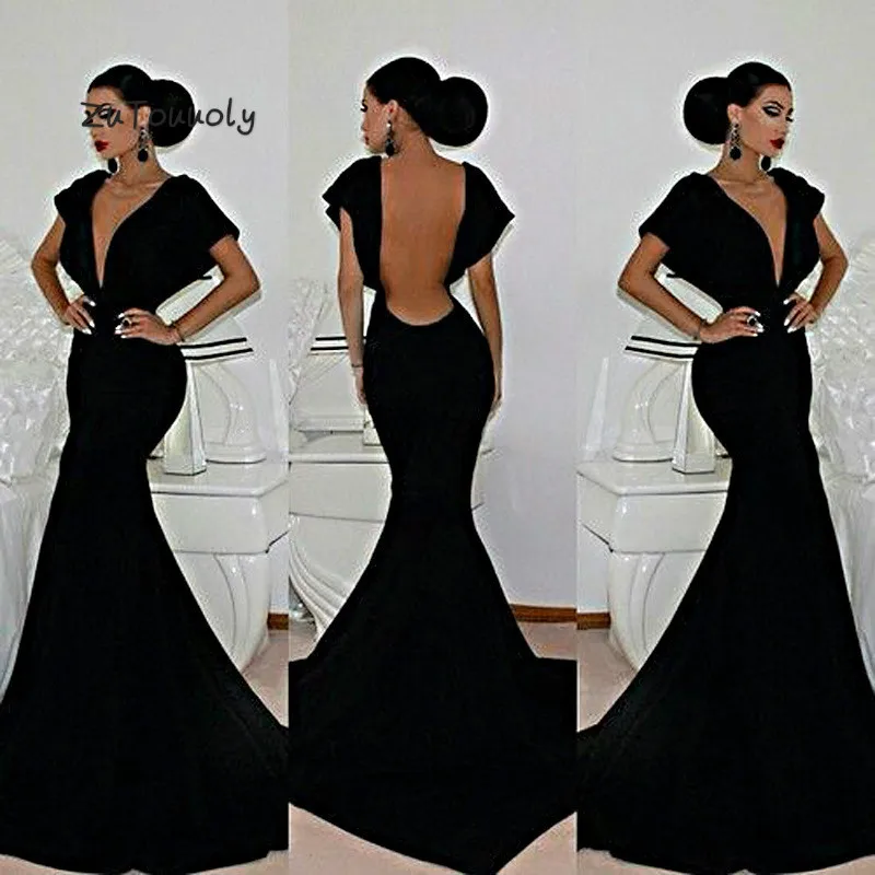 elegant backless evening gowns