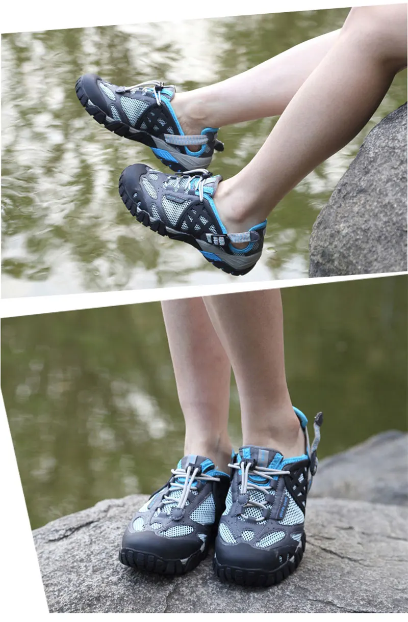 Летняя прогулочная водонепроницаемая обувь для пеших прогулок; быстросохнущие болотные сандалии для мужчин и женщин; нескользящая спортивная обувь для пеших прогулок
