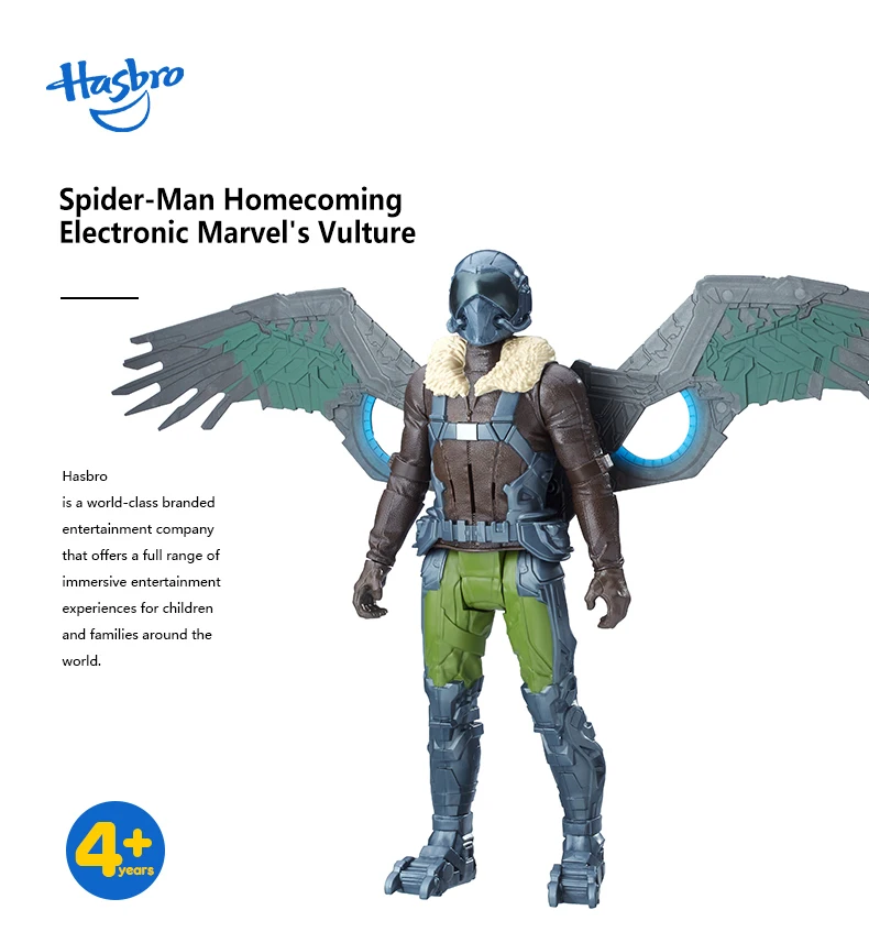 Hasbro Marvel SpiderMan Homecoming электронный гриф Marvel ПВХ фигурка Коллекционная модель игрушки для мальчиков со звуковыми эффектами