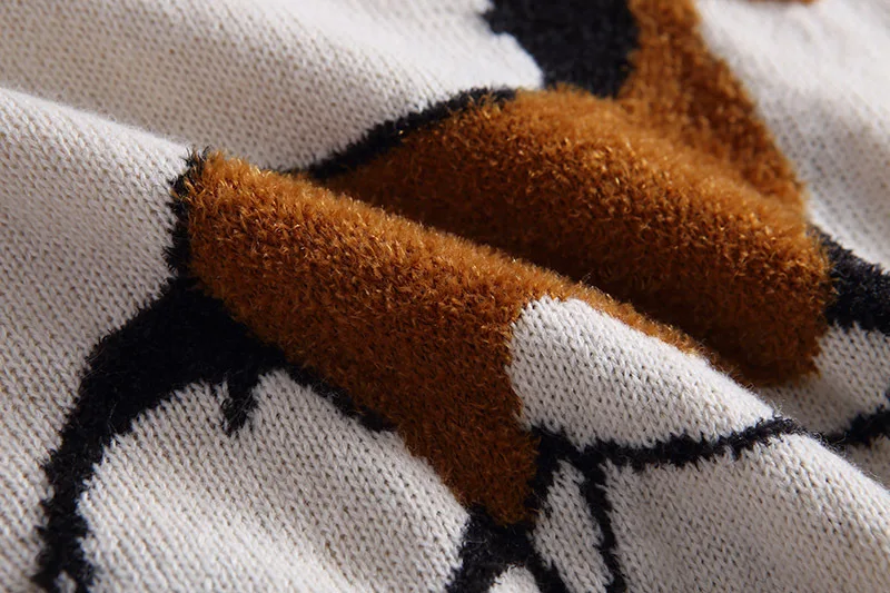 Spring 2019 New Style Bubble Horse Alphabet Pullover Round-necked Knitting White Sweater Women Clothing Pullovers Spring 2019 New Style Bubble Horse Alphabet Pullover Round-necked Knitting White Sweater Women Clothing Pullovers