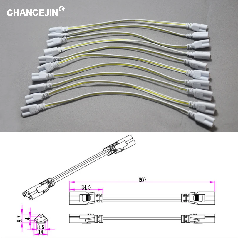 3 контакты светодиодный трубка соединительный кабель T4 T5 T8 светодиодный светильник для разъема 20 см 30 см 50 см 100 см двухконфорочная вафельница для соединительные провода карманного электрического 2.5A 0-250V