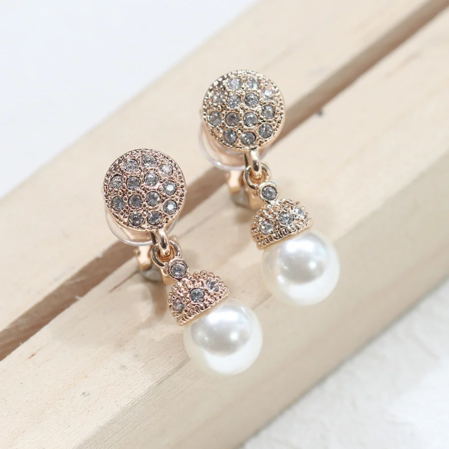 

IDESTINY 11.11 New Korean Stylish Simulated Pearl Women's Earrings Ear Clip Jewlery For Office Ladies Best Christmas Bijoux Gift
