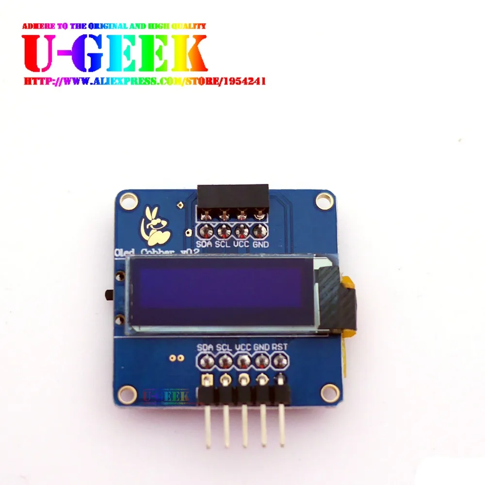 UGEEK Raspberry Pi 0,91 дюймов белый OLED дисплей экран модуль 128*32 интерфейс IEC 3,3 В/5 В |