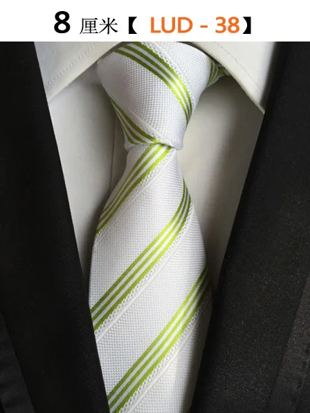 52 цвета Классический 8 см галстук для мужчин шелковый галстук Роскошный Полосатый деловой шейный галстук костюм галстук для свадебной вечеринки мужской подарок - Цвет: LUD-38