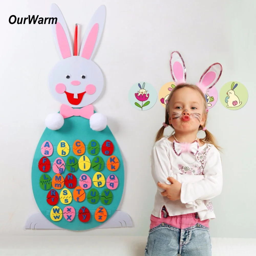 Пасхальный кролик OurWarm 100 см войлочные изделия сделай сам головоломка с алфавитом
