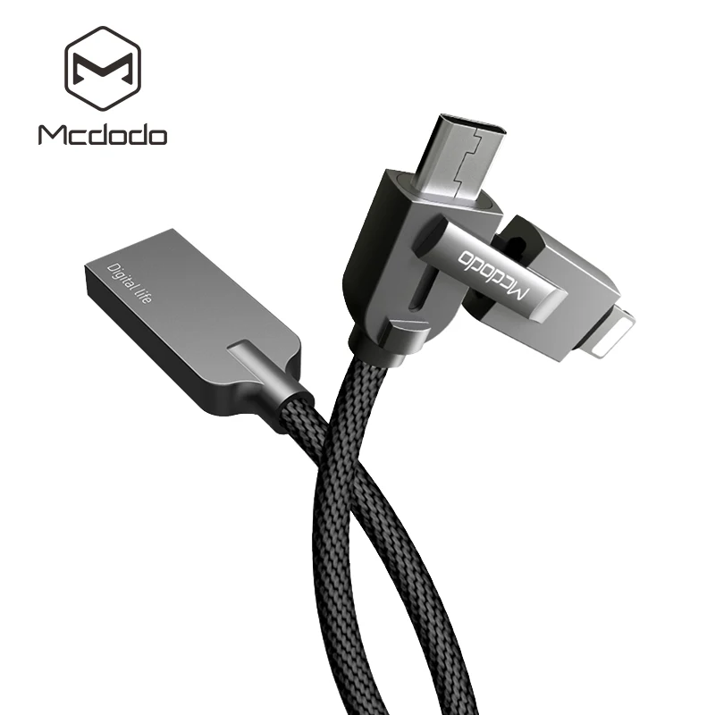 Mcdodo 2 в 1 Lightning-USB кабель для iPhone 7 Micro USB кабель для samsung Xiaomi huawei Быстрая зарядка для iPhone 5S 6s кабель