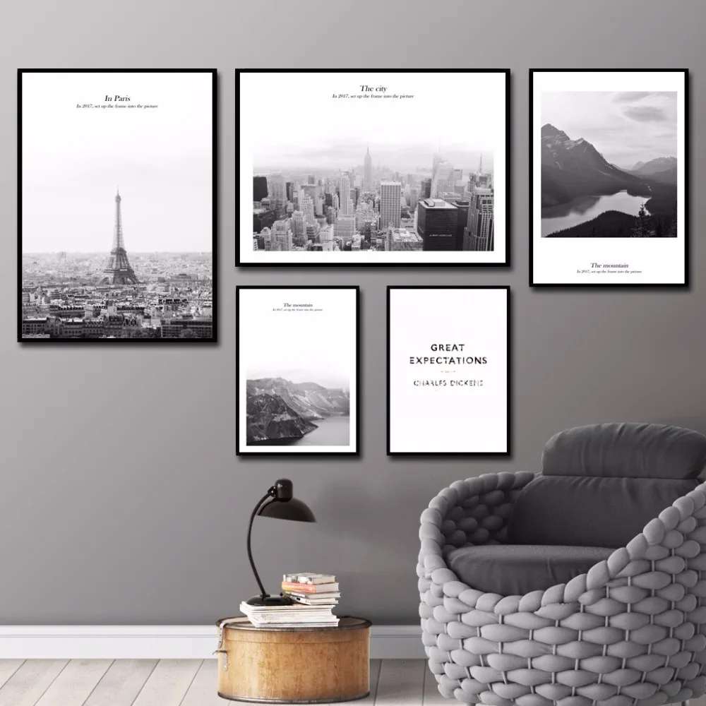 Modern Wall Art The City Paris Wall Pictures For Living Room Home