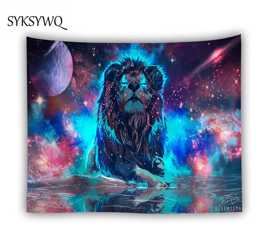 

psychedelic lion tapestry wall textile boho interieur drop shipping polyester wall fabric macrame wall hanging