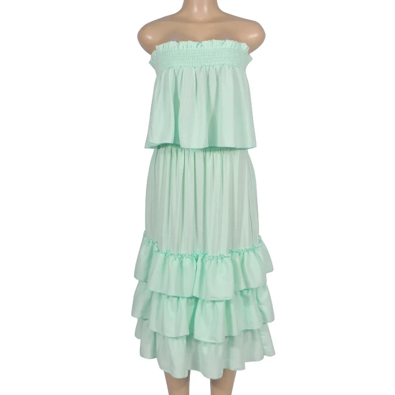 Forefair Slash Neck Summer Dress Beach Layered (6)