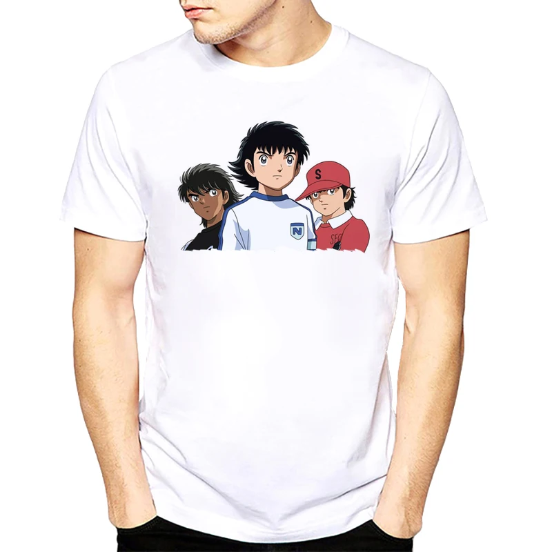 

2018 Anime Europe Captain Tsubasa T-shirts Cosplay Costumes Kojiro Hyuga Short Sleeve Tops Tees shirt brand men