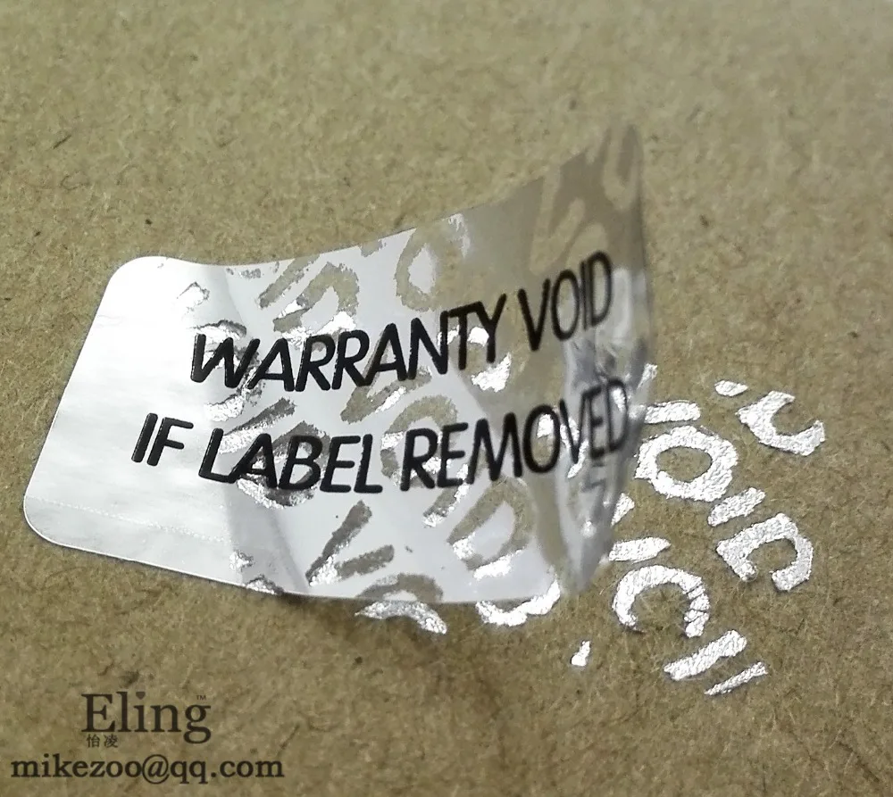 

1200pcs 3x1.5cm WARRANTY VOID IF LABEL REMOVED tamper evident packaing label sticker for security, Item No. V32