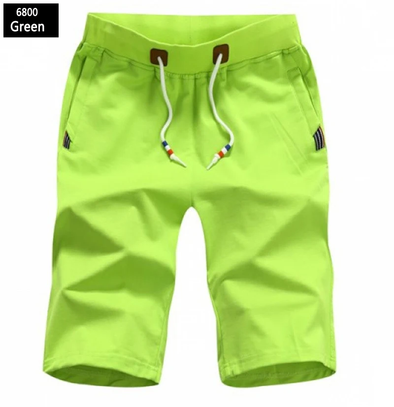 New Men's Shorts Summer Mens Beach Shorts Cotton Casual outwear sports gym joggers running Male Shorts homme Brand Clothing - Цвет: 6800-green