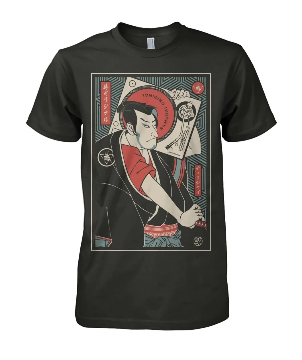 Мужская футболка с героями мультфильмов Samurai Original DJ черная унисекс новая модная