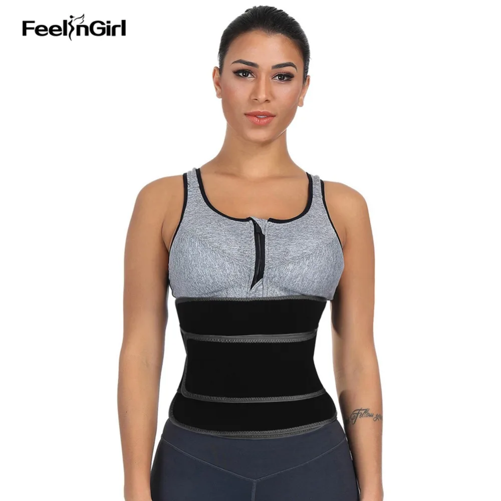 

Feelingirl Neoprene Embossing Waist Trainer Sticker Modeling Belt Sauna Sweat Body Shaper Slimming Girdle Waist Protection